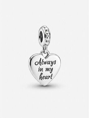 Individuality Beads Sterling Silver Always in My Heart Dangle Charm NWT